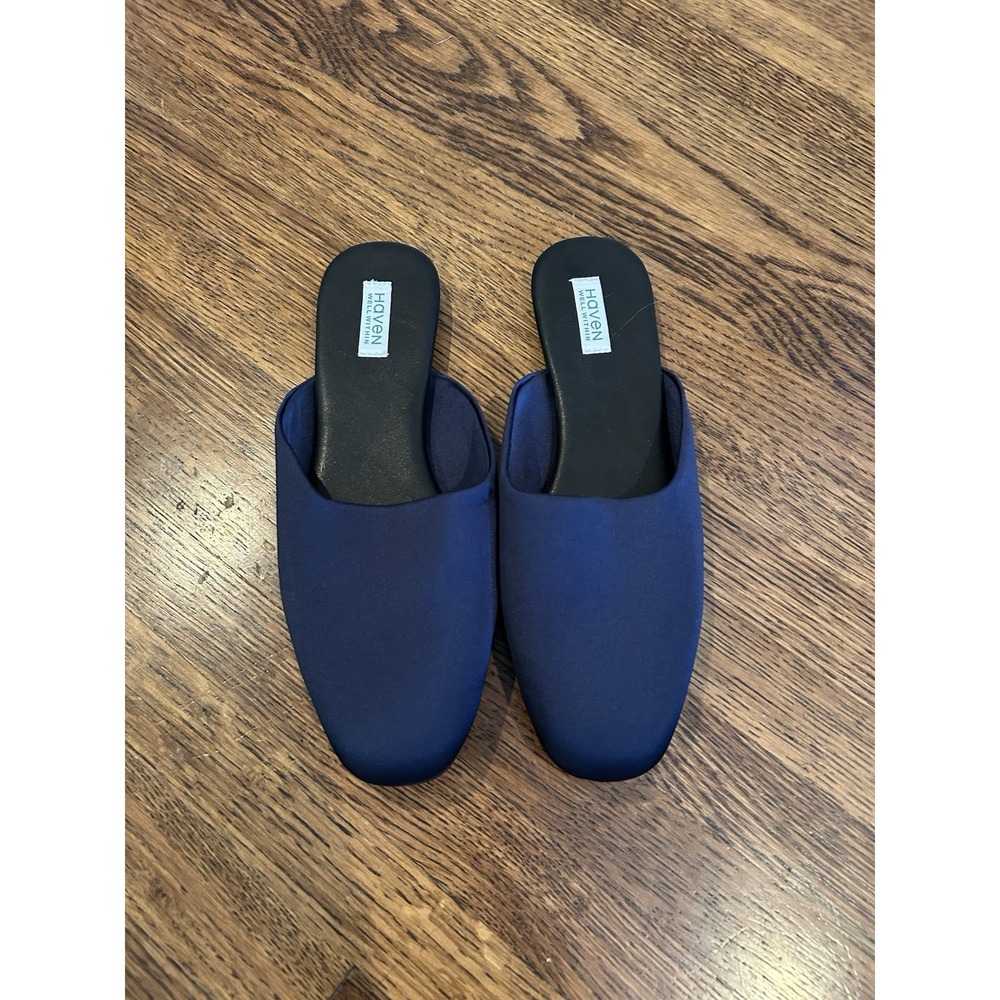 Haven Well Within Blue Satin Mules Satin Sandals/Slides Size 5 Travel Shoes EUC - Picture 2 of 7